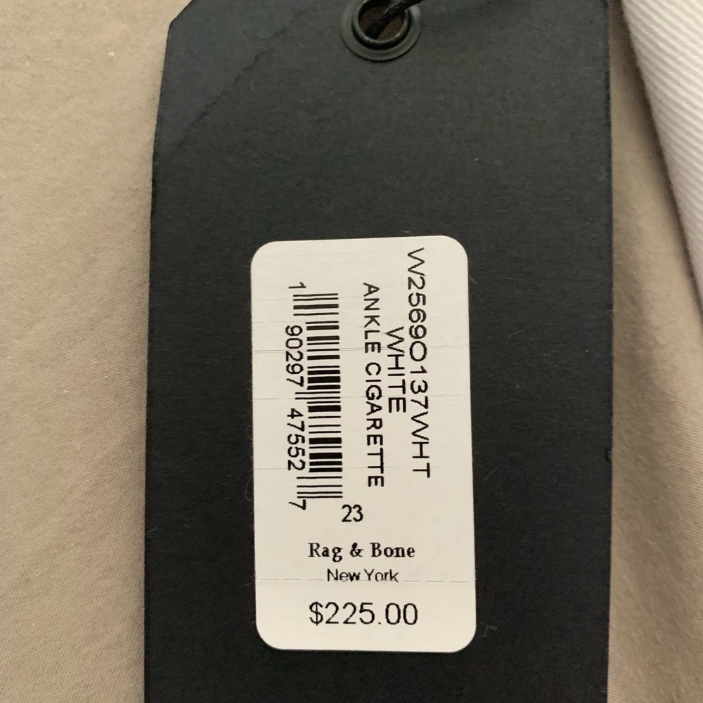 rag & bone || white ankle cigarette jean - size 23 - Picture 6 of 6